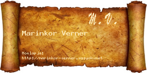 Marinkor Verner névjegykártya